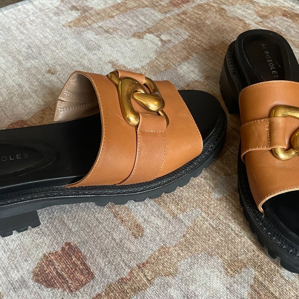 Aerosoles Women's Lima Slide Sandal Camel Size 9M - Picture 2 of 11